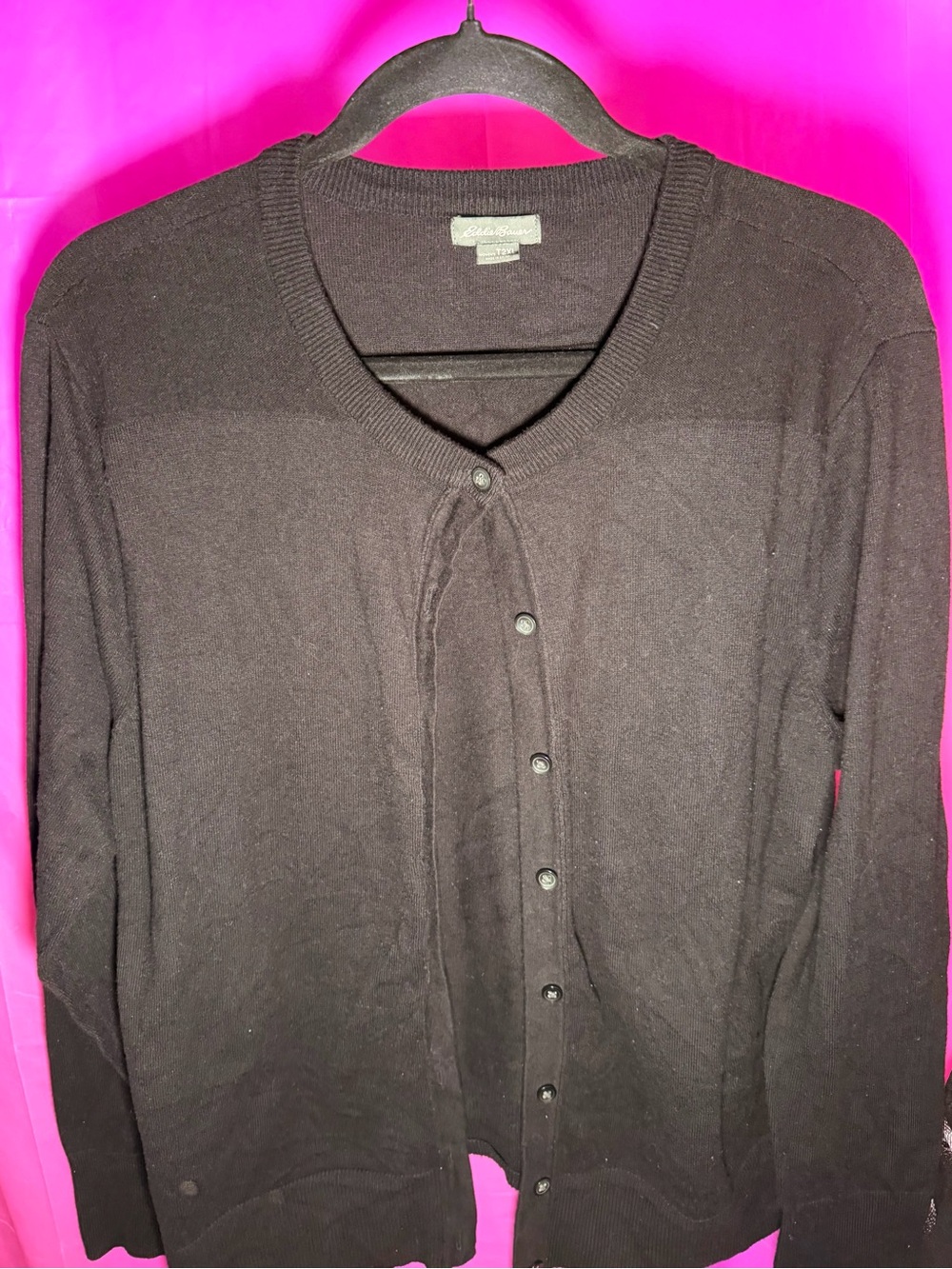 Eddie Bauer Black Women's Button-Front Cardigan